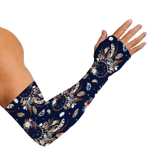 Floral Dream Catcher Pattern Print Sun Protection Arm Sleeves