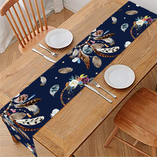 Floral Dream Catcher Pattern Print Table Runner