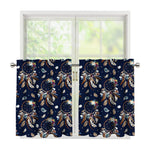 Floral Dream Catcher Pattern Print Tier Curtains