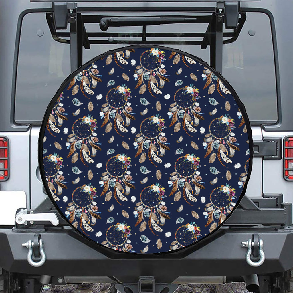 Floral Dream Catcher Pattern Print Tire Cover