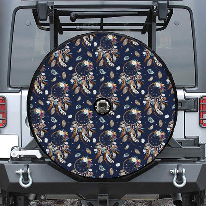 Floral Dream Catcher Pattern Print Tire Cover With Camera Hole