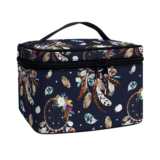 Floral Dream Catcher Pattern Print Travel Makeup Bag
