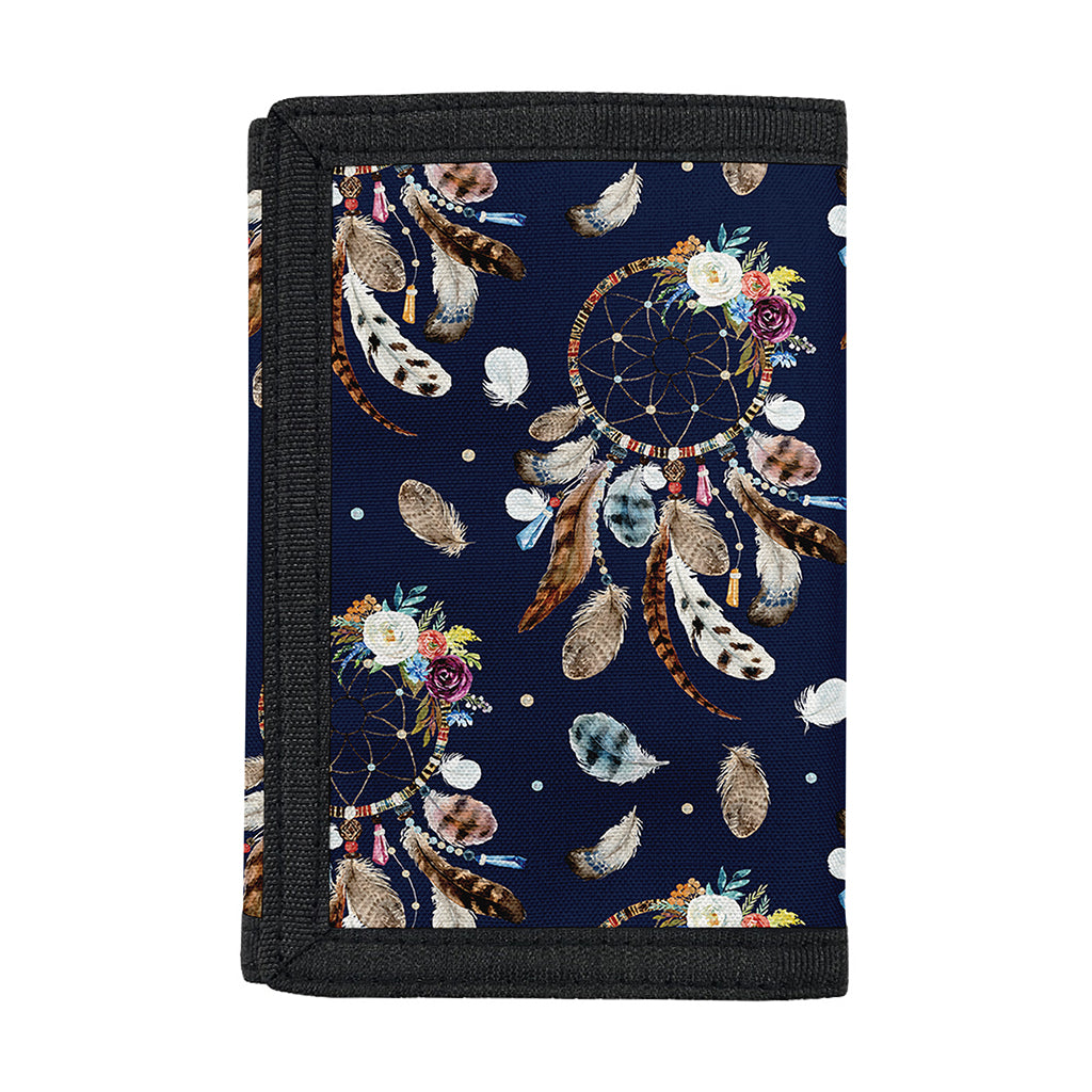 Floral Dream Catcher Pattern Print Trifold Wallet