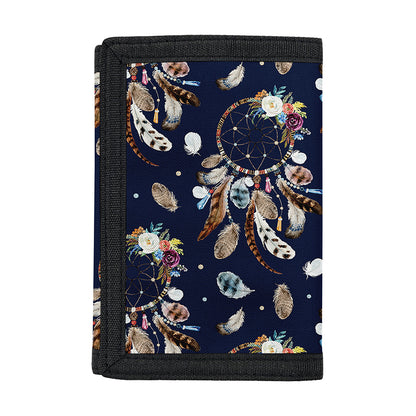 Floral Dream Catcher Pattern Print Trifold Wallet