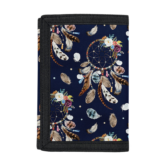 Floral Dream Catcher Pattern Print Trifold Wallet