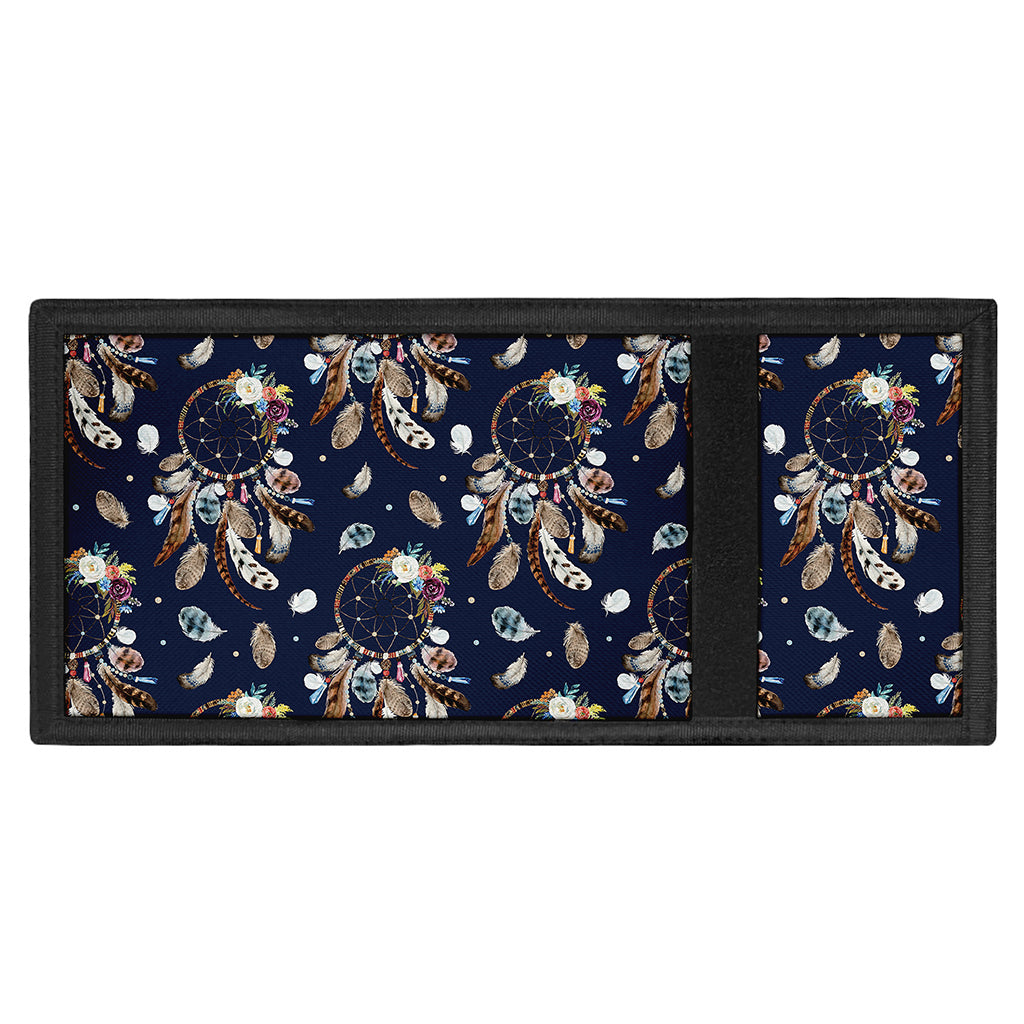 Floral Dream Catcher Pattern Print Trifold Wallet