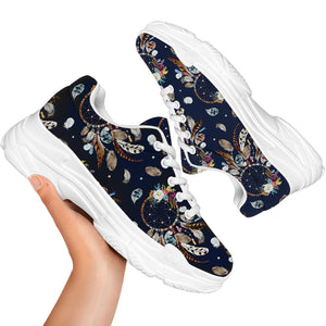 Floral Dream Catcher Pattern Print White Chunky Shoes