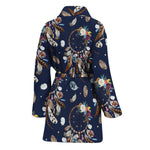 Floral Dream Catcher Pattern Print Women's Bathrobe