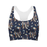 Floral Dream Catcher Pattern Print Women's Sports Bra