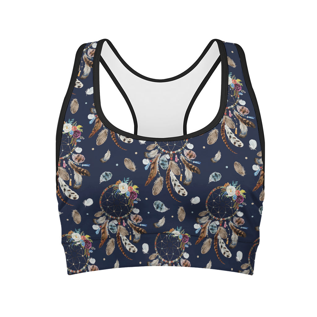 Floral Dream Catcher Pattern Print Women's Sports Bra