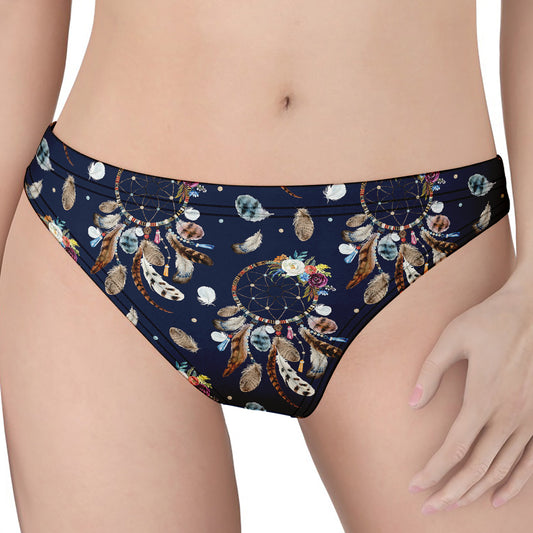 Floral Dream Catcher Pattern Print Women's Thong