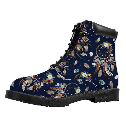 Floral Dream Catcher Pattern Print Work Boots