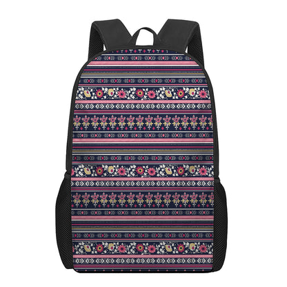 Floral Ethnic Pattern Print 17 Inch Backpack