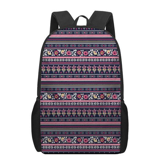 Floral Ethnic Pattern Print 17 Inch Backpack