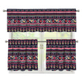 Floral Ethnic Pattern Print 3 Piece Kitchen Curtains