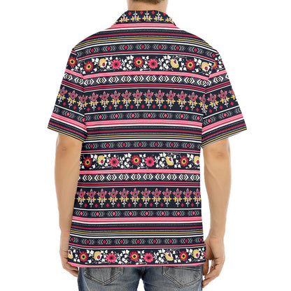 Floral Ethnic Pattern Print Aloha Shirt