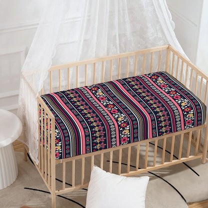 Floral Ethnic Pattern Print Baby Crib Sheet