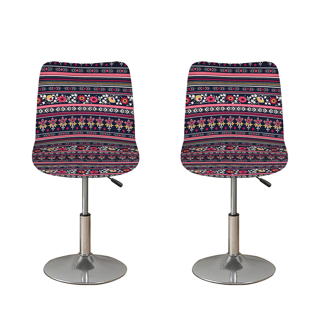 Floral Ethnic Pattern Print Bar Stool Covers