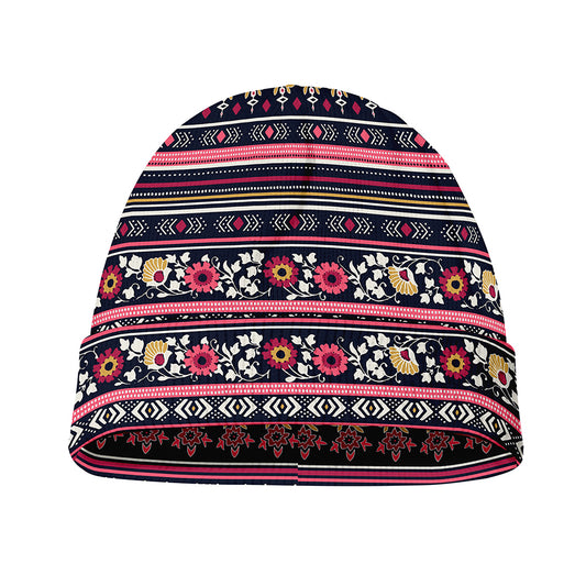 Floral Ethnic Pattern Print Beanie