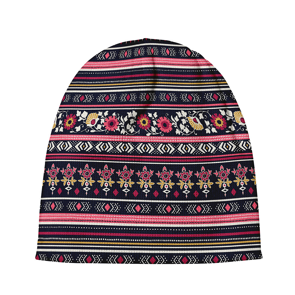 Floral Ethnic Pattern Print Beanie
