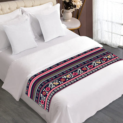 Floral Ethnic Pattern Print Bed Runner