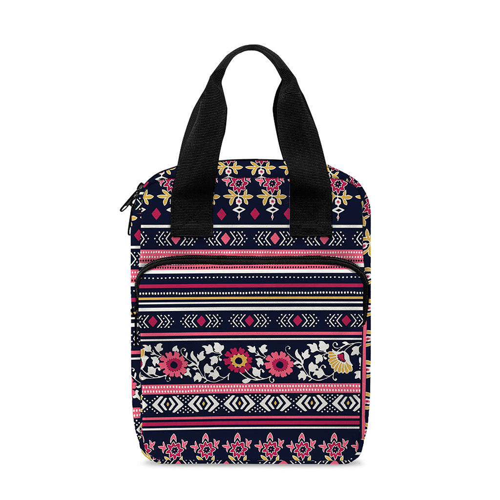 Floral Ethnic Pattern Print Bible Tote Bag