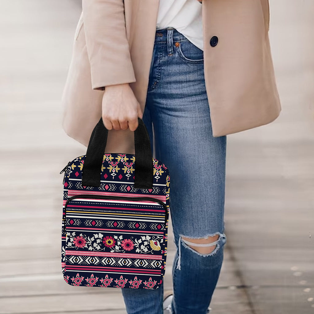 Floral Ethnic Pattern Print Bible Tote Bag