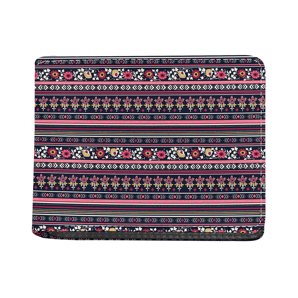 Floral Ethnic Pattern Print Bifold Wallet