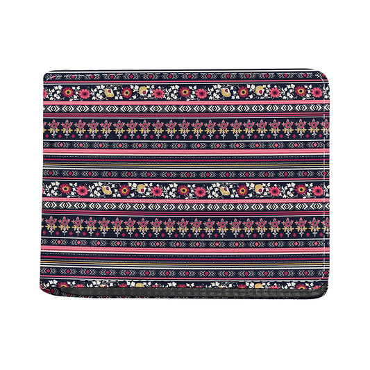 Floral Ethnic Pattern Print Bifold Wallet