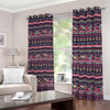 Floral Ethnic Pattern Print Blackout Grommet Curtains