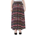 Floral Ethnic Pattern Print Chiffon Maxi Skirt