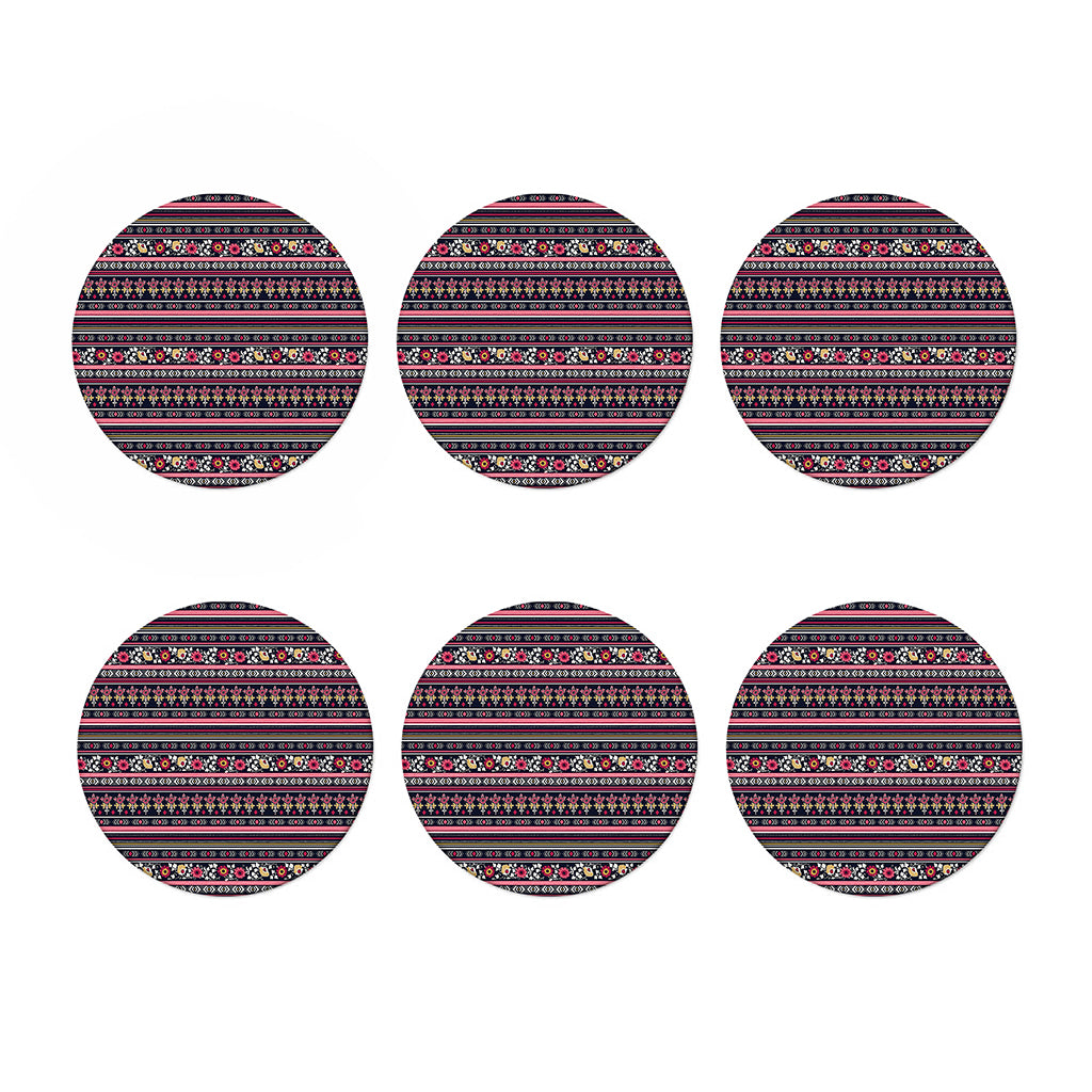Floral Ethnic Pattern Print Coaster Set