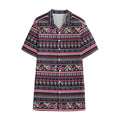 Floral Ethnic Pattern Print Cotton Hawaiian Shirt