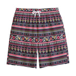 Floral Ethnic Pattern Print Cotton Shorts