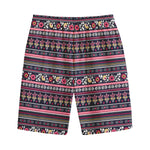 Floral Ethnic Pattern Print Cotton Shorts