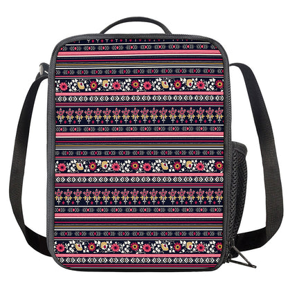 Floral Ethnic Pattern Print Crossbody Lunch Bag
