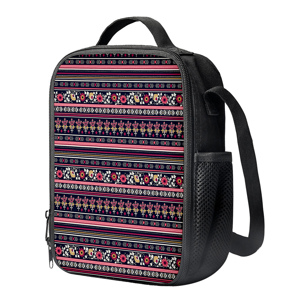 Floral Ethnic Pattern Print Crossbody Lunch Bag