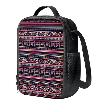 Floral Ethnic Pattern Print Crossbody Lunch Bag