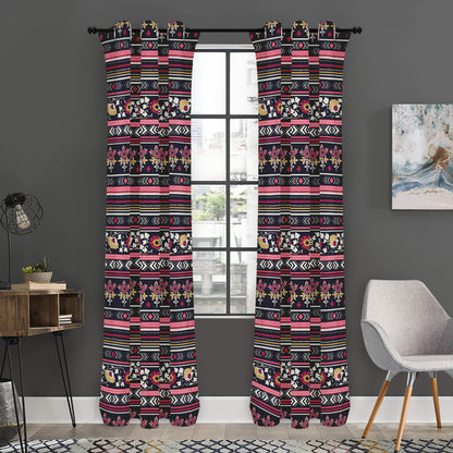 Floral Ethnic Pattern Print Curtain