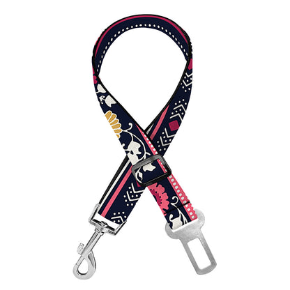 Floral Ethnic Pattern Print Dog Seat Belt