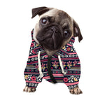 Floral Ethnic Pattern Print Dog Zip Up Hoodie