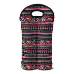 Floral Ethnic Pattern Print Double Neoprene Wine Tote