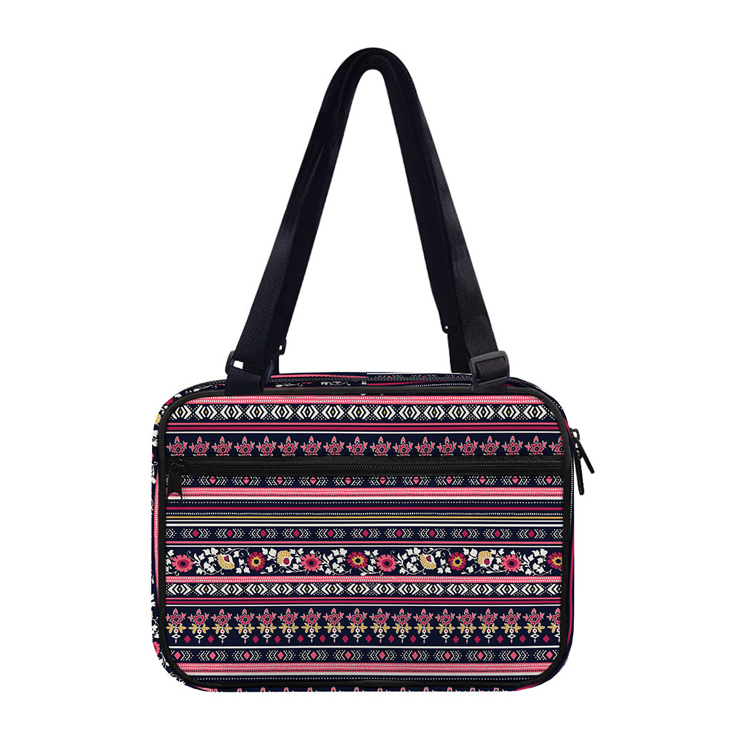 Floral Ethnic Pattern Print Double Strap Bible Bag
