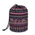 Floral Ethnic Pattern Print Drawstring Makeup Bag