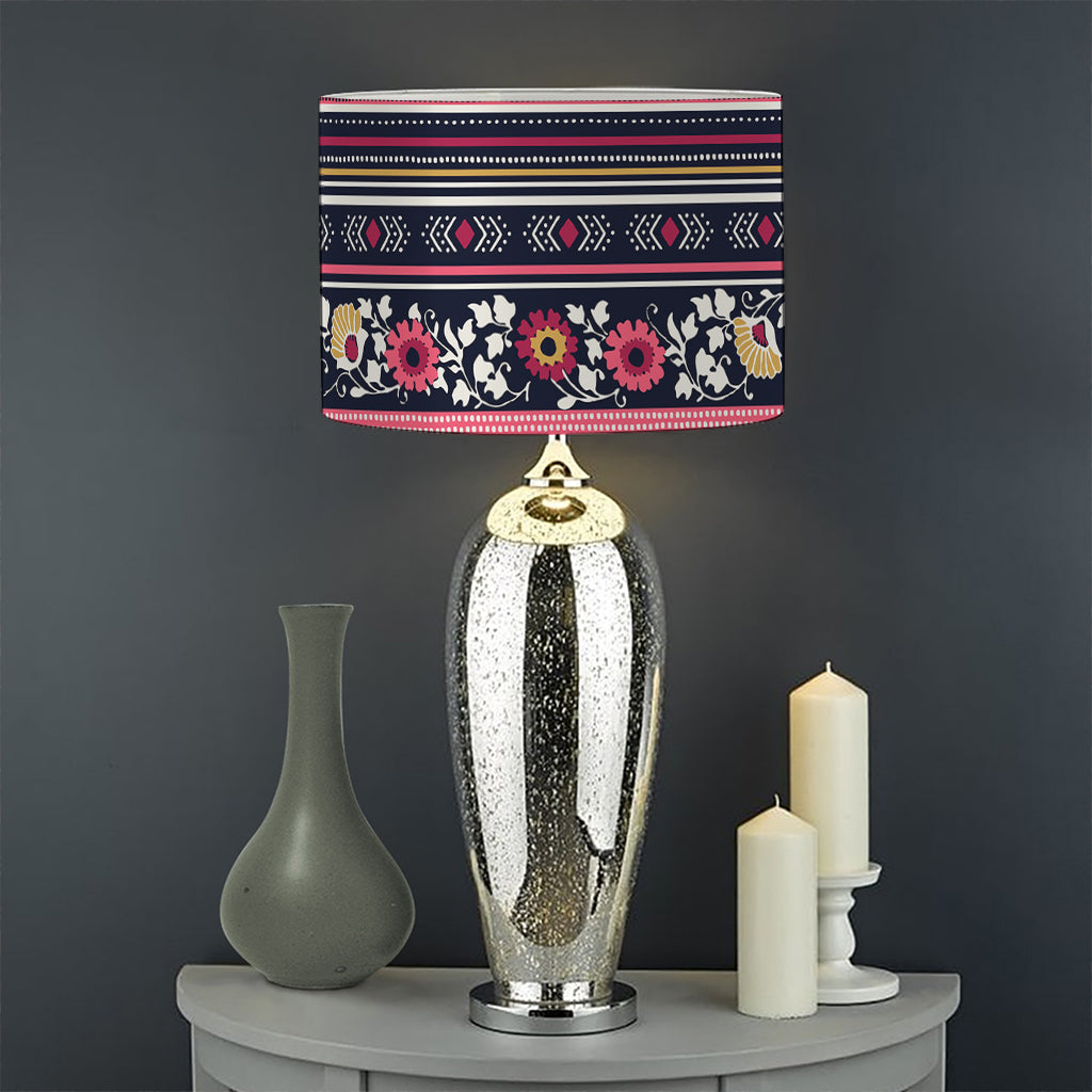 Floral Ethnic Pattern Print Drum Lamp Shade