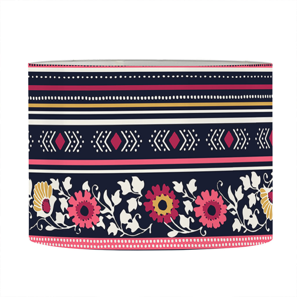 Floral Ethnic Pattern Print Drum Lamp Shade