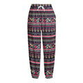 Floral Ethnic Pattern Print Fleece Lined Knit Pants