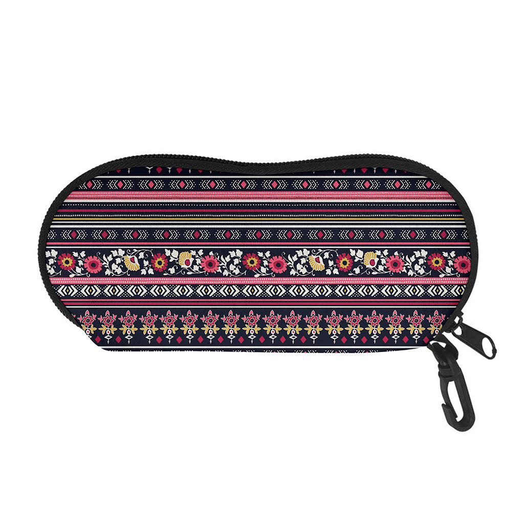 Floral Ethnic Pattern Print Glasses Case