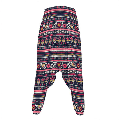 Floral Ethnic Pattern Print Hammer Pants