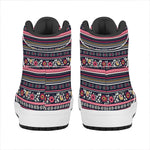 Floral Ethnic Pattern Print High Top Leather Sneakers